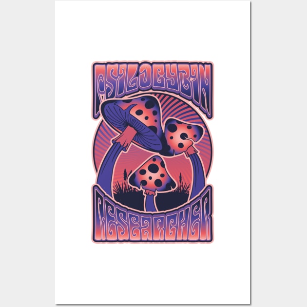 Psilocybin Researcher Purple Hill Wall Art by Daribo